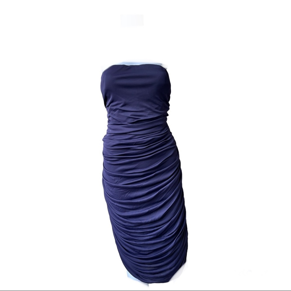 Michael Kors Collection Womens Purple Ruched Strapless Dress Made in Italy 12